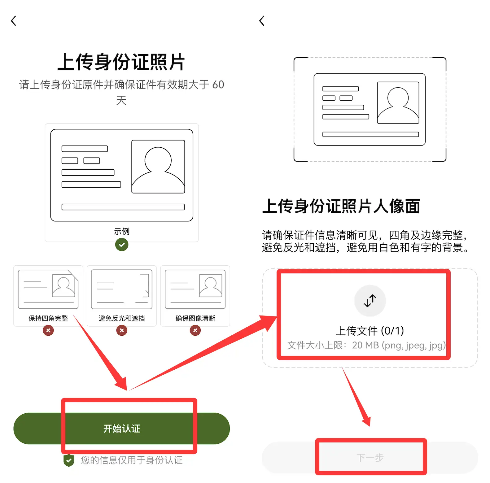 App 端拍摄和上传证件